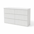 Cassettiera a 6 cassetti in legno composito Bianca 120x40x80 cm