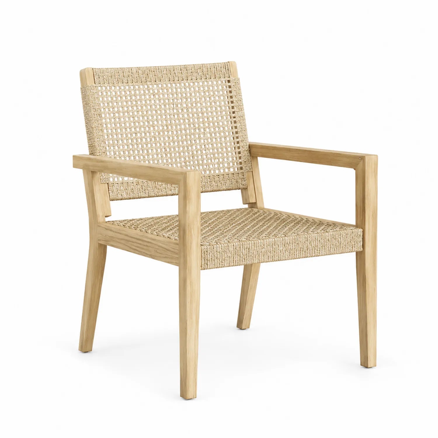 Sedia da esterno in legno teak e rattan 85 cm