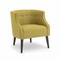 Poltrona in Tessuto Poliestere Verde Giallo con Gambe in Legno