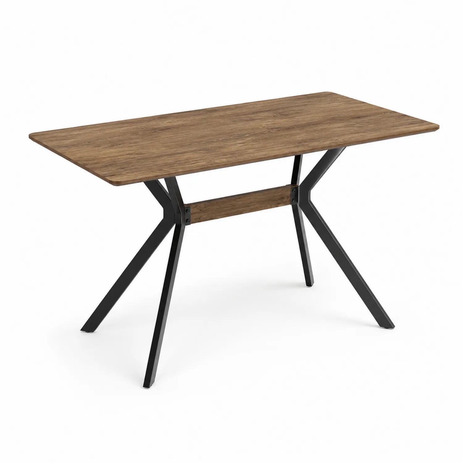 Tavolo rettangolare in quercia e metallo 140x80x75 cm