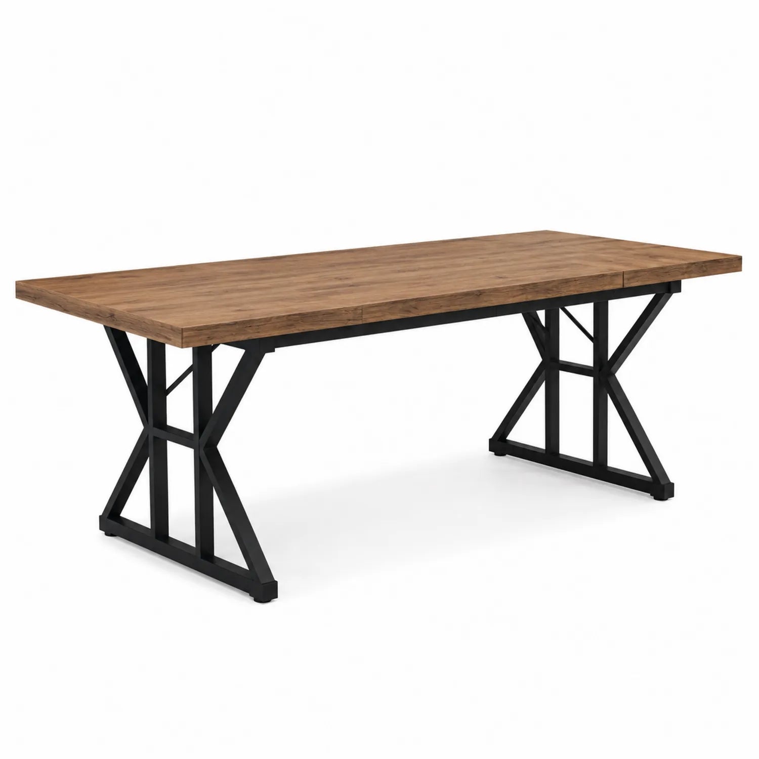 Tavolo da pranzo in legno massello e metallo 200x100x75 cm