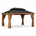 Gazebo in Legno di Cedro e Acciaio Galvanizzato 400x300x270 cm