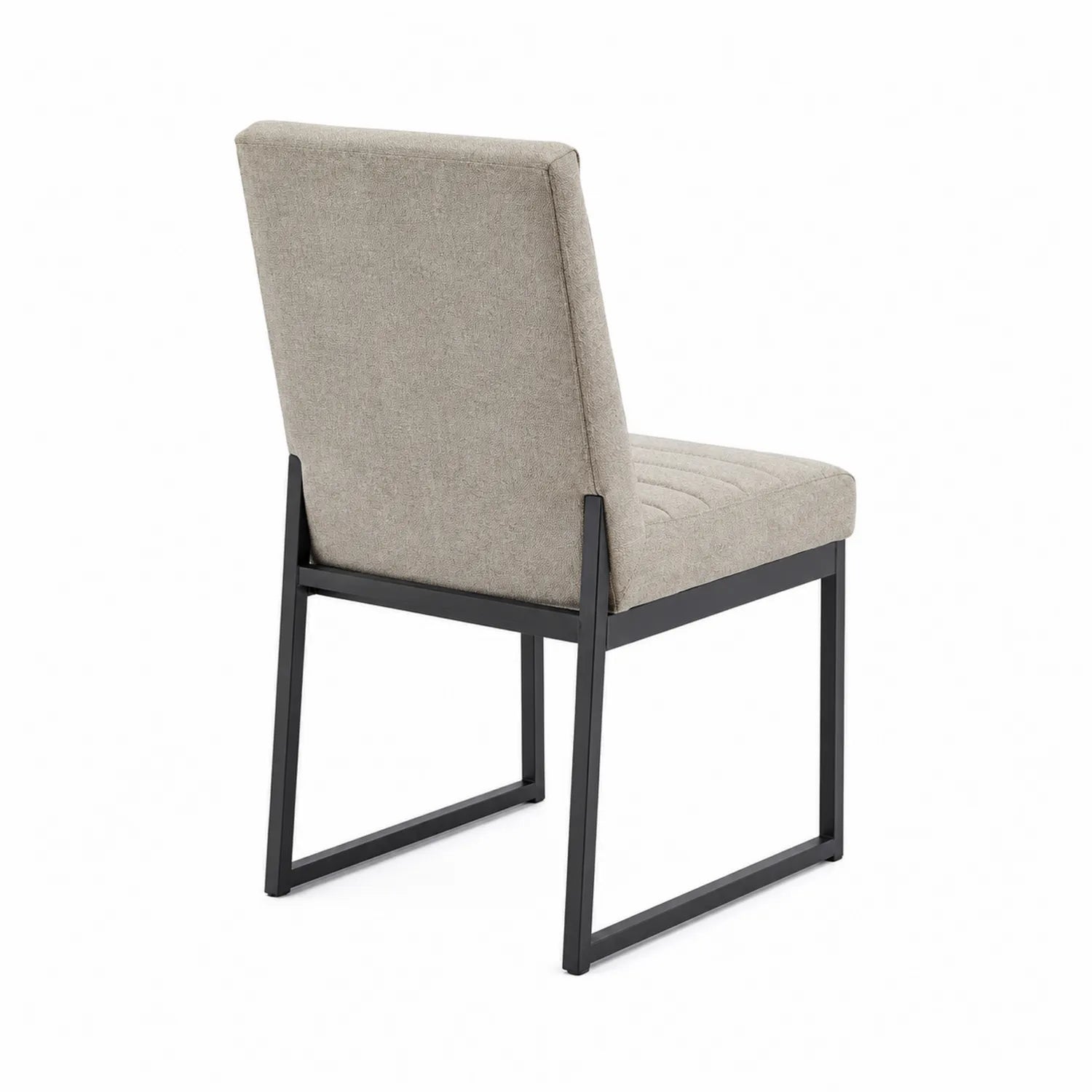 Sedia da pranzo in tessuto poliestere e metallo Nero 90x55x45 cm