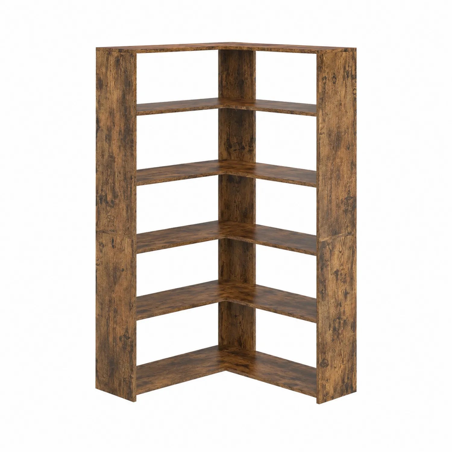 Scaffale angolare in legno a 5 ripiani