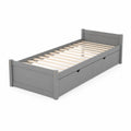Letto singolo in legno di pino con cassetti Grigio 200x90x60 cm