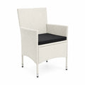 Sedia da esterno in rattan con cuscino nero, 54x58x87 cm