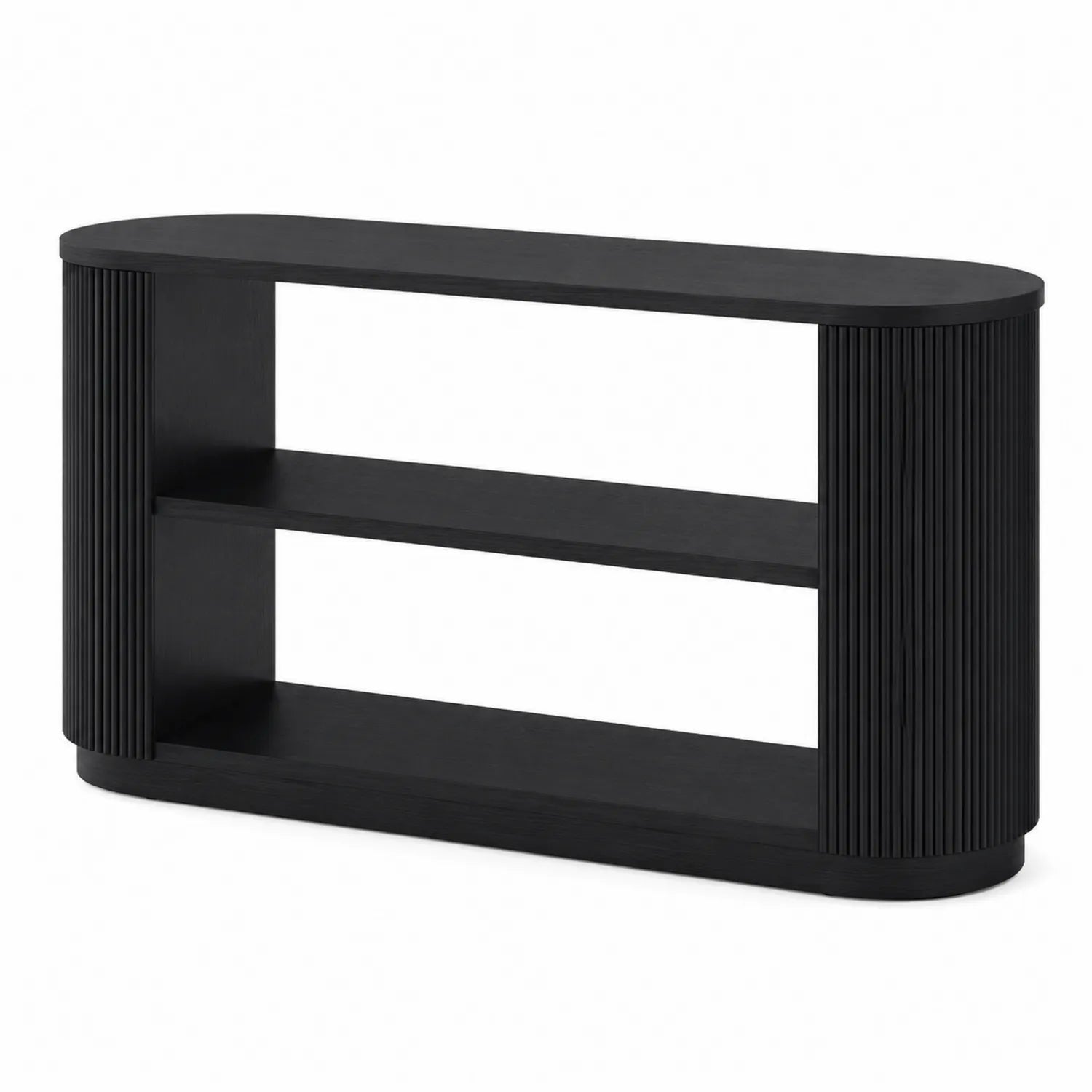 Consolle ovale in legno MDF nero 120x40x75 cm