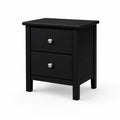 Comodino in legno nero con due cassetti 40x30x50 cm