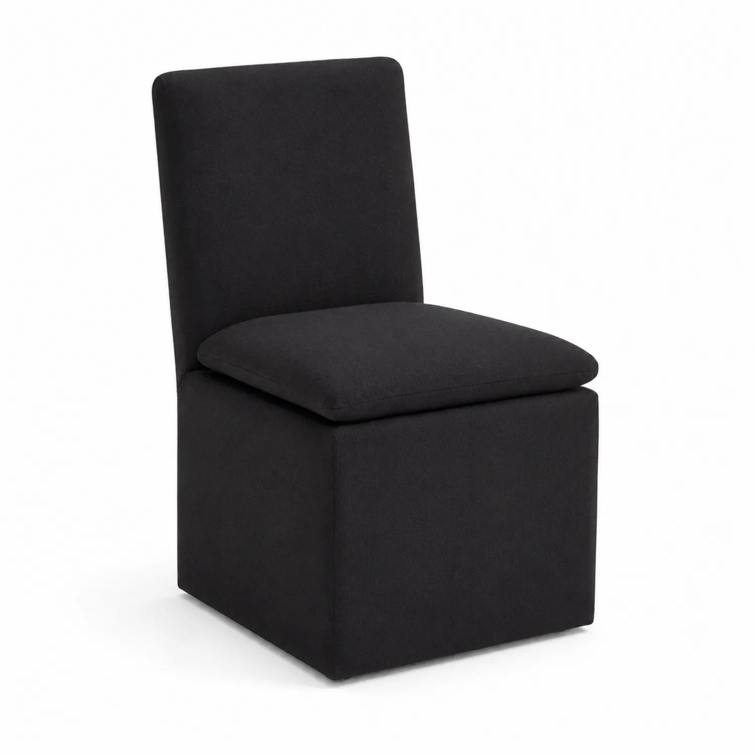 Sedia imbottita in tessuto nero 95 cm